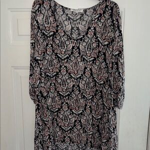 Rose & Olive Black and Pink Blouse 2X